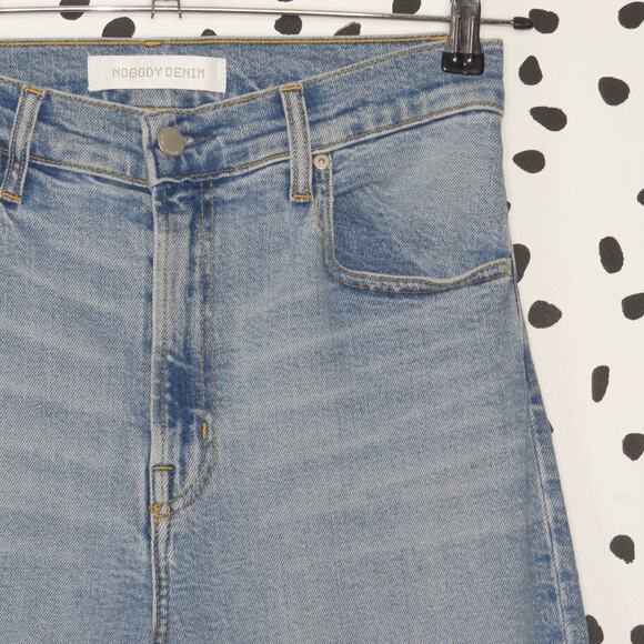 Nobody Denim Light Wash Distressed High Rise Frankie Ankle Jeans - Picture 3 of 11